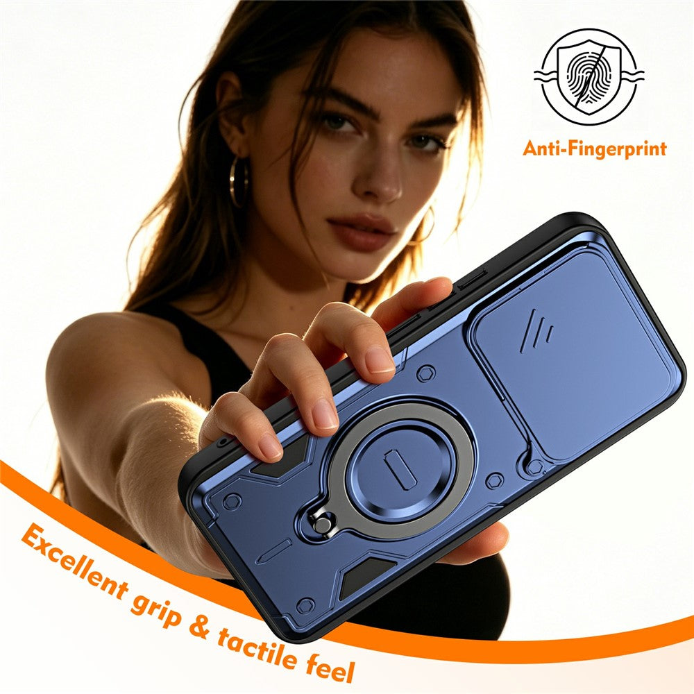 For Xiaomi 17T Case with Slide Lens Cover Rotatable Kickstand Shockproof TPU + PC Phone Shell