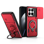 For Xiaomi 17T Case with Slide Lens Cover Rotatable Kickstand Shockproof TPU + PC Phone Shell