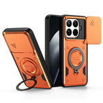 For Xiaomi 17T Case with Slide Lens Cover Rotatable Kickstand Shockproof TPU + PC Phone Shell