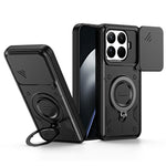 For Xiaomi 17T Case with Slide Lens Cover Rotatable Kickstand Shockproof TPU + PC Phone Shell