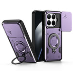 For Xiaomi 17T Case with Slide Lens Cover Rotatable Kickstand Shockproof TPU + PC Phone Shell