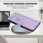 For iPhone 16 Wallet Case 9 Card Slots Lucky Clover Imprint Leather Phone Cover with Wrist Strap