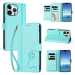Til iPhone 16 Pro Max Pung Etui 9 Kortlommer Lucky Clover Præg Læder Telefoncover med Håndrem
