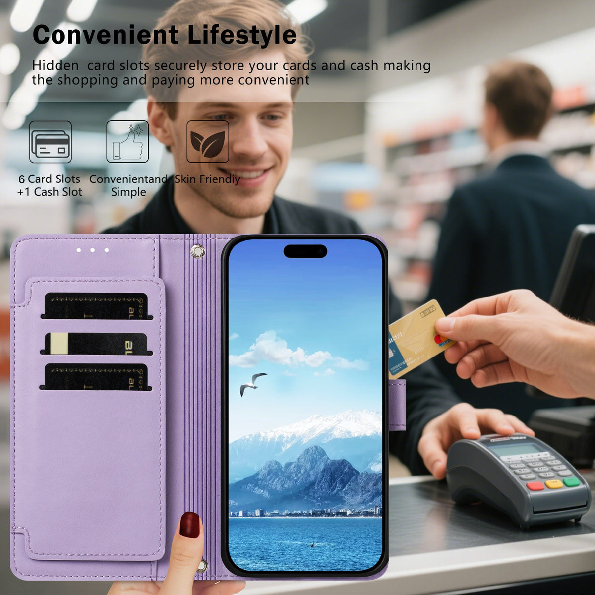 For iPhone 16 Plus Wallet Case 9 Card Slots Lucky Clover Imprint Leather Phone Cover with Wrist Strap