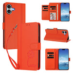 For iPhone 16 Plus Wallet Case 9 Card Slots Lucky Clover Imprint Leather Phone Cover with Wrist Strap