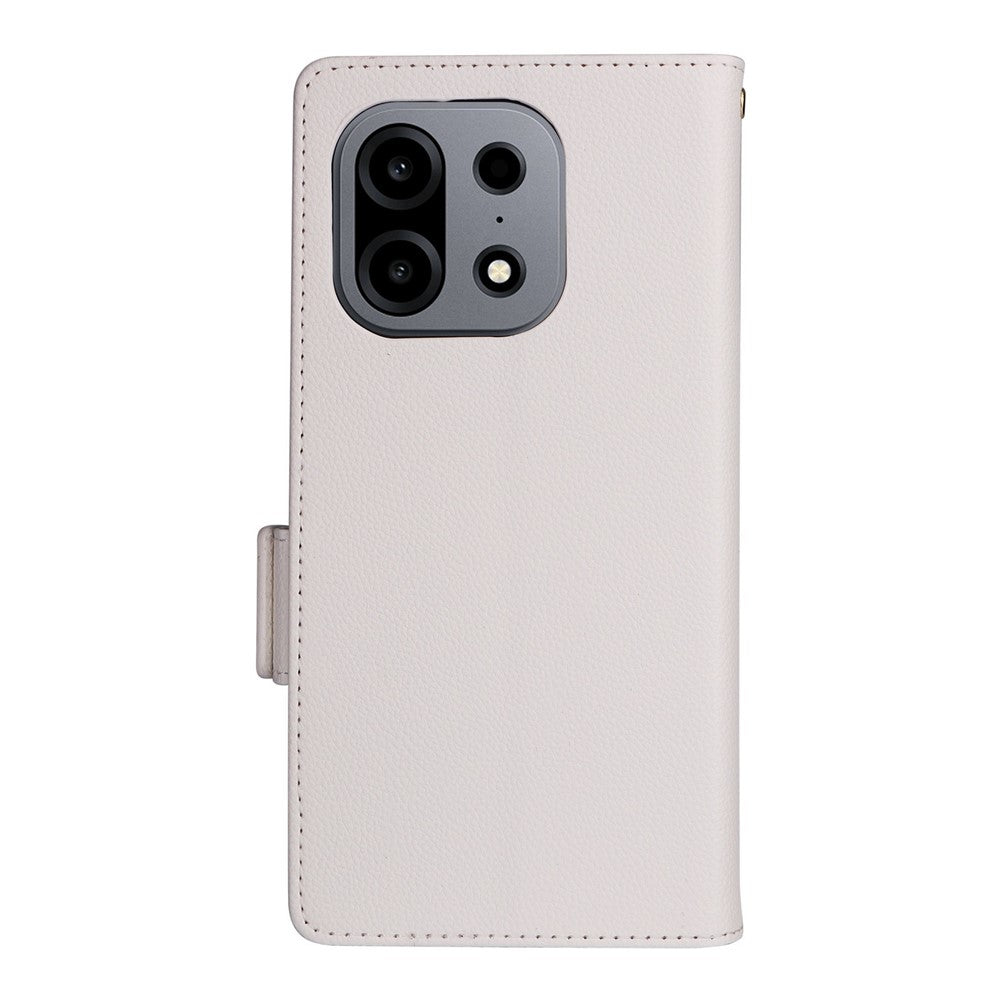 For OnePlus Turbo 6X Pro 5G Case Litchi Texture Wallet Leather Phone Cover with Wrist Strap