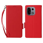 For OnePlus Turbo 6X Pro 5G Case Litchi Texture Wallet Leather Phone Cover with Wrist Strap