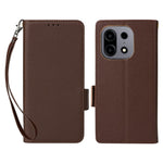 For OnePlus Turbo 6X Pro 5G Case Litchi Texture Wallet Leather Phone Cover with Wrist Strap