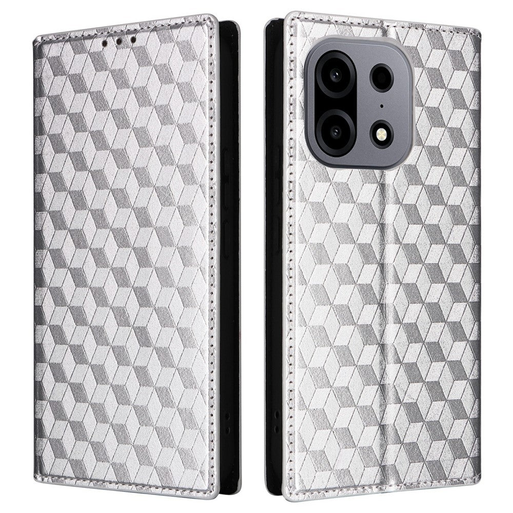 For OnePlus Turbo 6X Pro 5G Case Wallet Rhombus Imprinted PU Leather Phone Cover