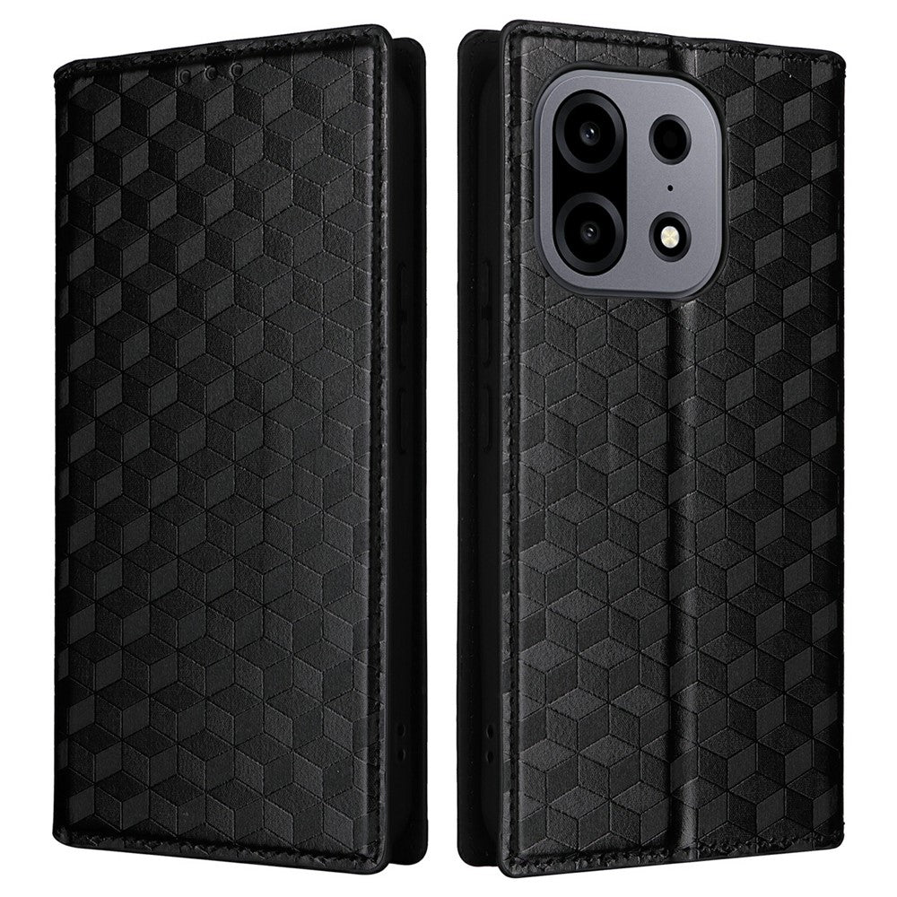 For OnePlus Turbo 6X Pro 5G Case Wallet Rhombus Imprinted PU Leather Phone Cover