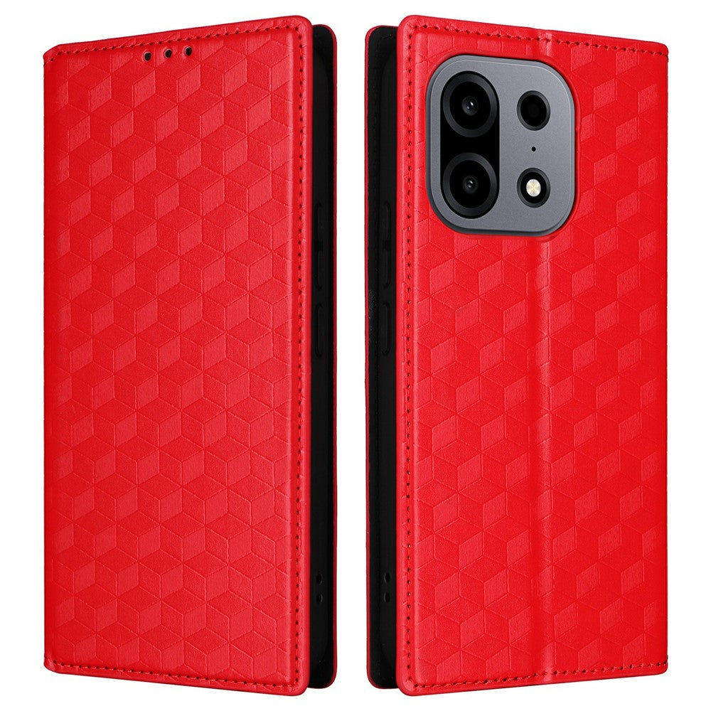 For OnePlus Turbo 6X Pro 5G Case Wallet Rhombus Imprinted PU Leather Phone Cover
