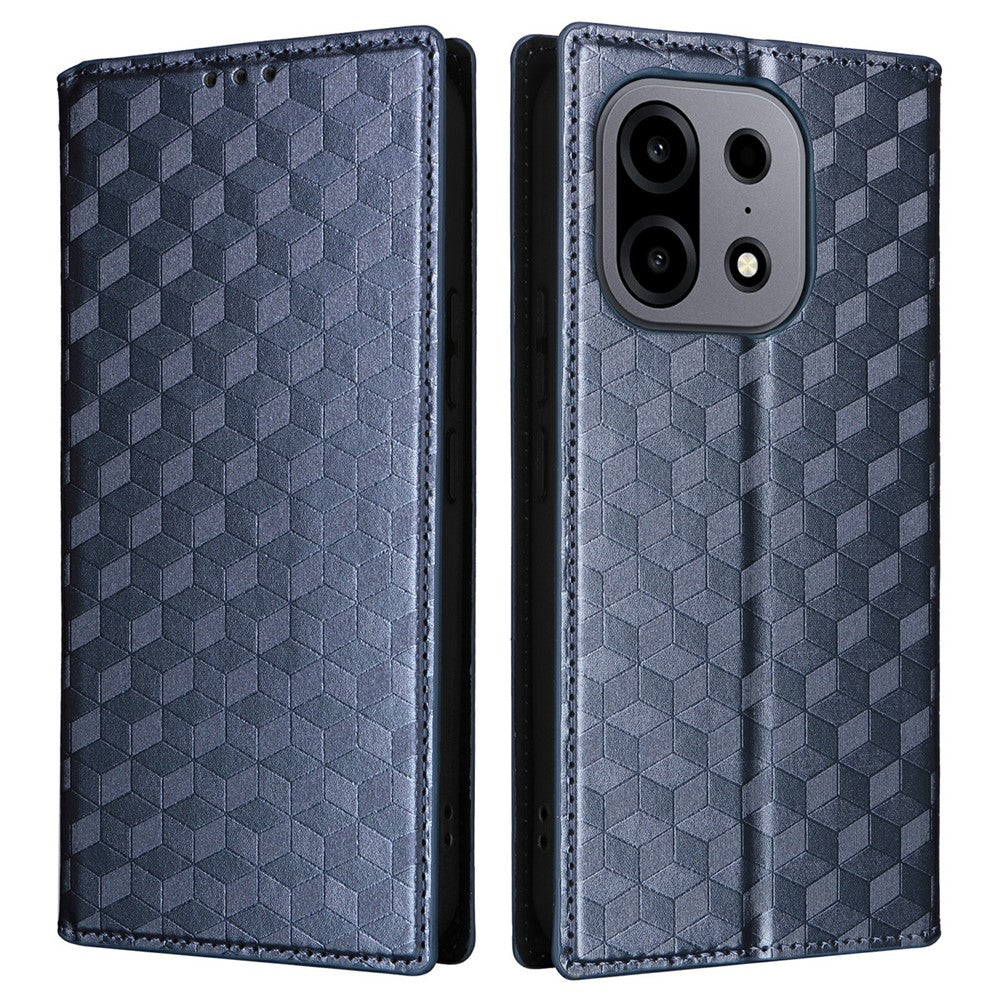 For OnePlus Turbo 6X Pro 5G Case Wallet Rhombus Imprinted PU Leather Phone Cover