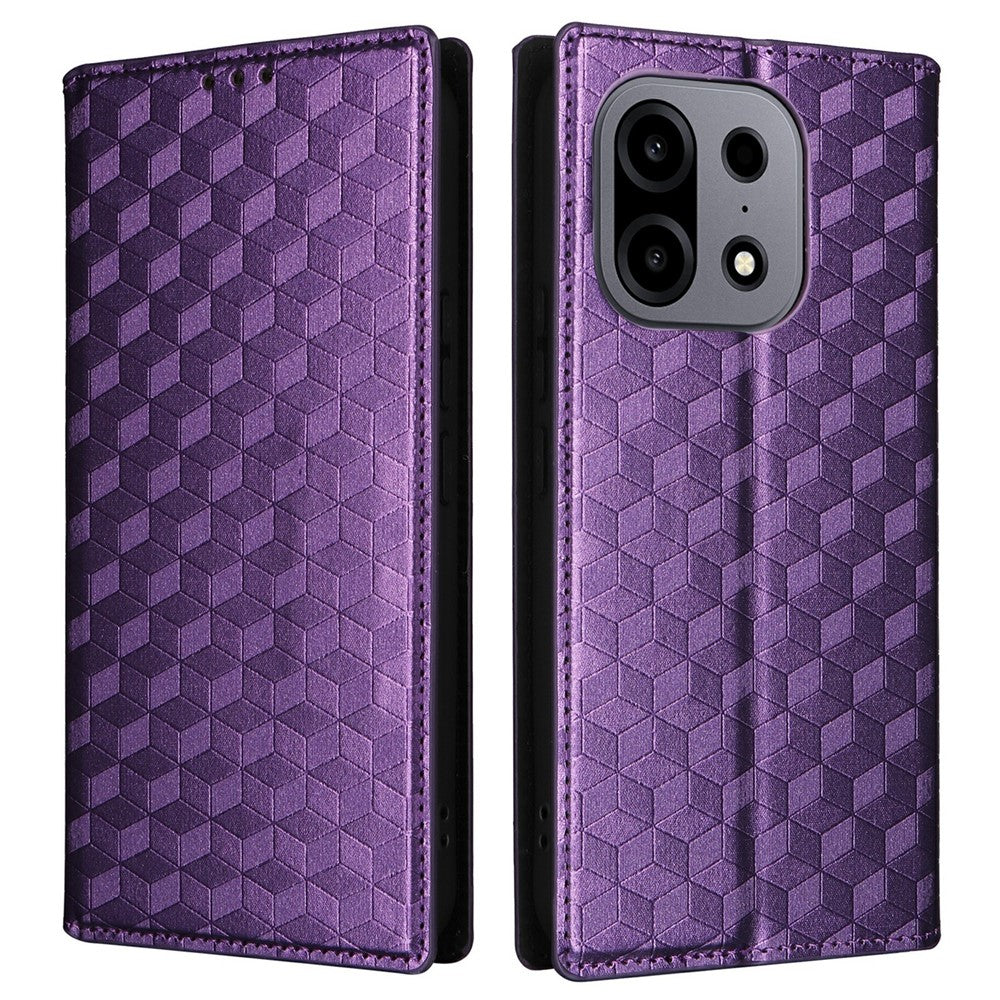 For OnePlus Turbo 6X Pro 5G Case Wallet Rhombus Imprinted PU Leather Phone Cover