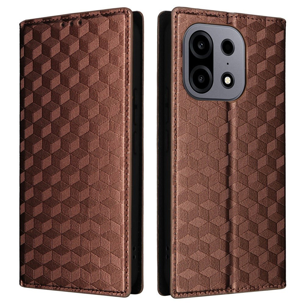 For OnePlus Turbo 6X Pro 5G Case Wallet Rhombus Imprinted PU Leather Phone Cover