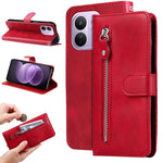 For Xiaomi Redmi Note 17 Pro 5G PU Leather Cases with Zipper Pocket Wallet Phone Cover Stand