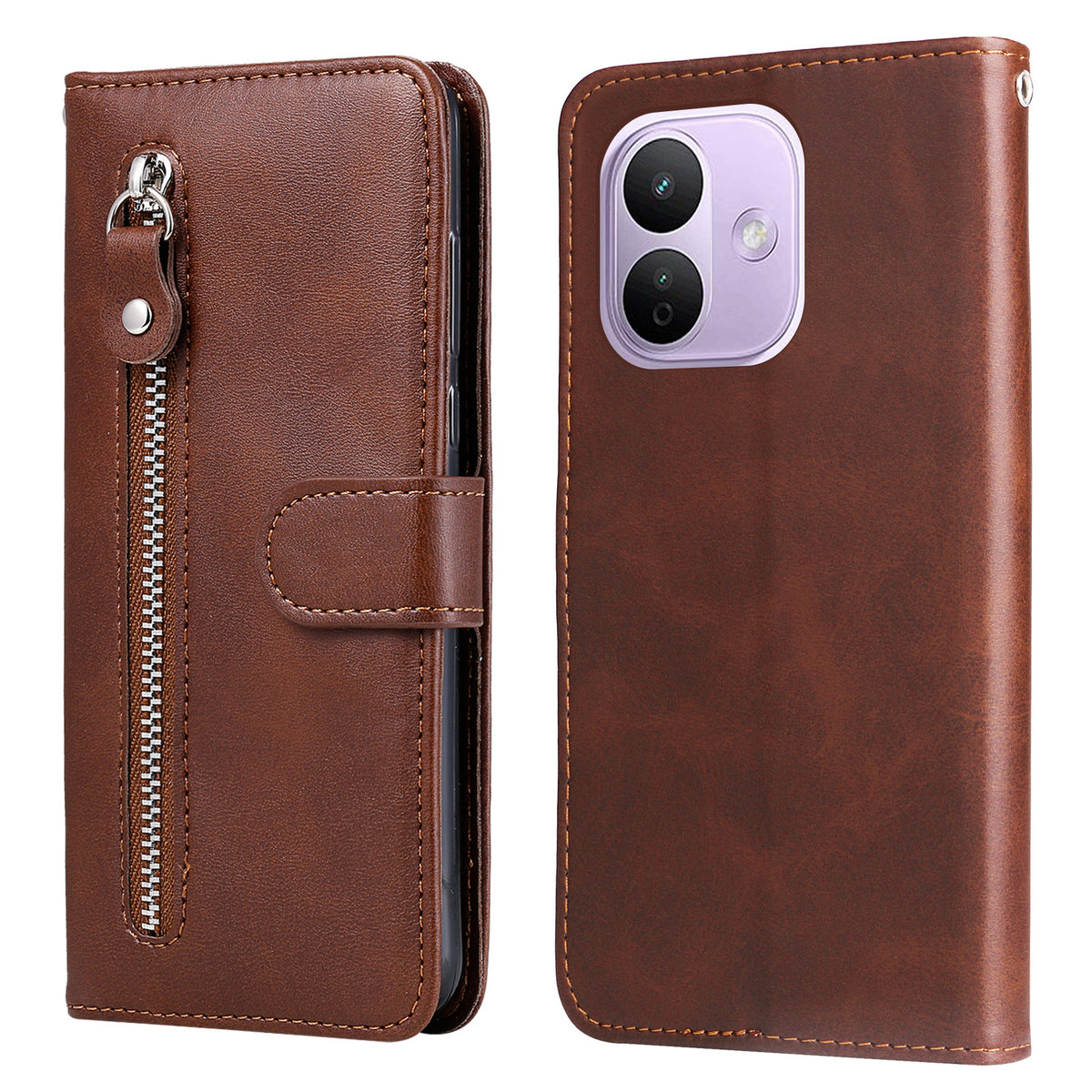 For Xiaomi Redmi Note 17 Pro 5G PU Leather Cases with Zipper Pocket Wallet Phone Cover Stand