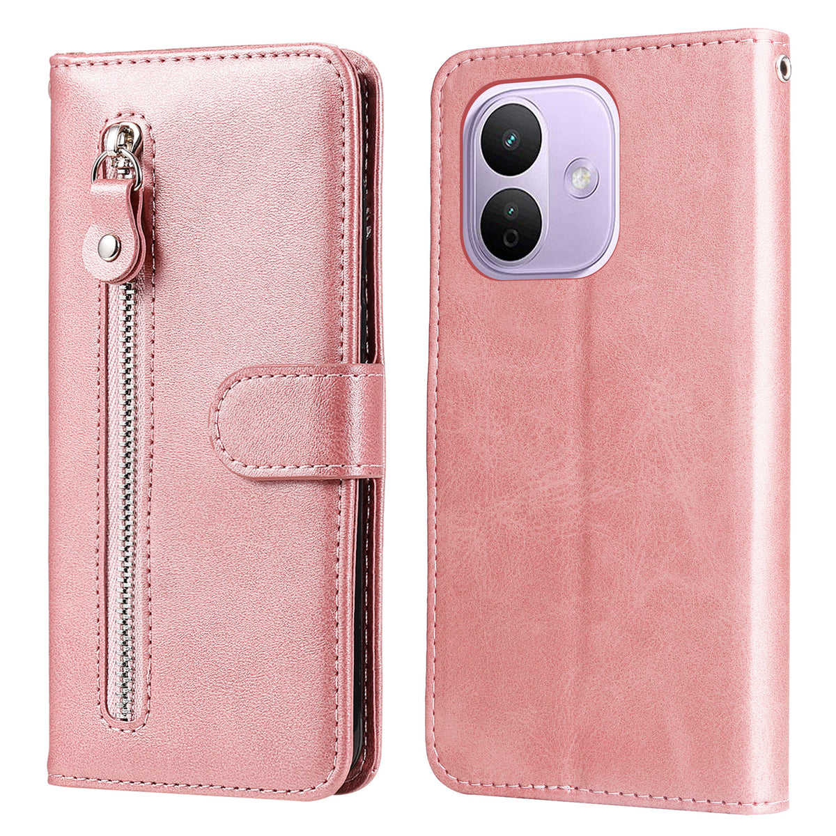 For Xiaomi Redmi Note 17 Pro 5G PU Leather Cases with Zipper Pocket Wallet Phone Cover Stand