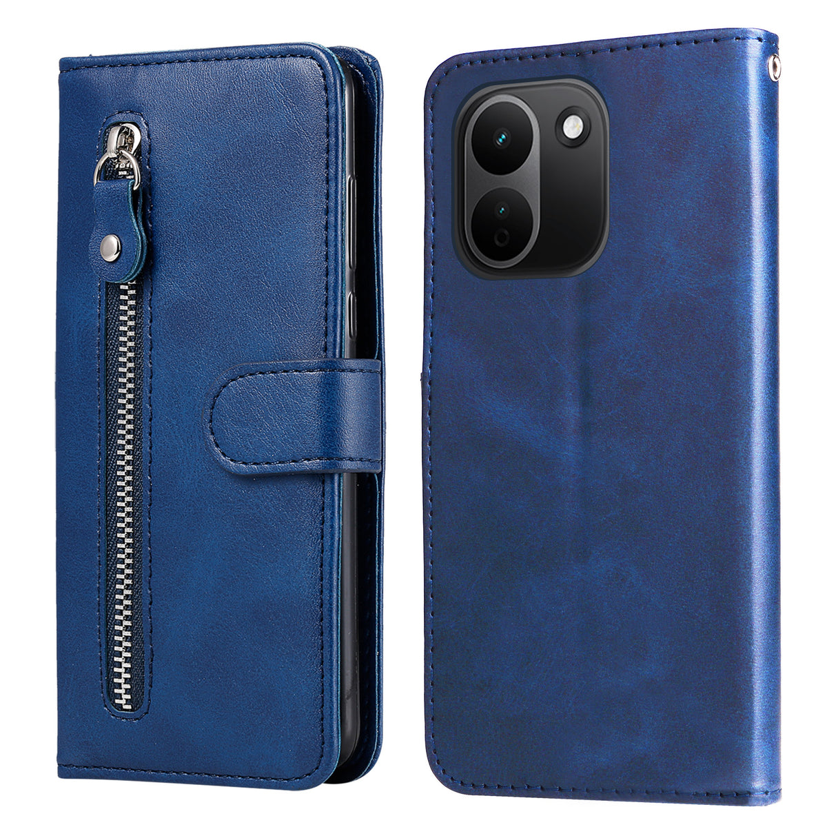 For Xiaomi Redmi Note 17 Pro+ 5G PU Leather Cases with Zipper Pocket Wallet Phone Cover Stand