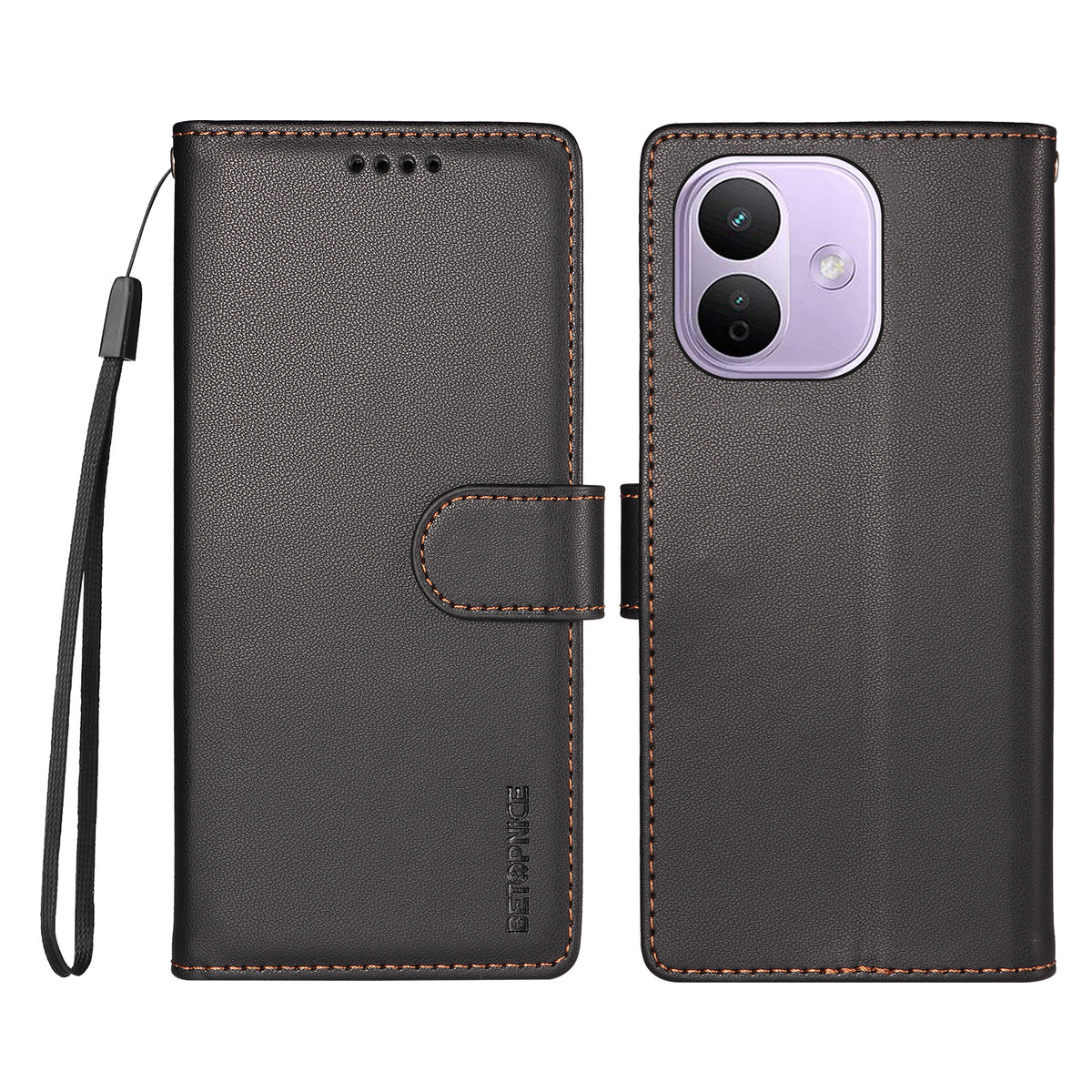BETOPNICE for Xiaomi Redmi Note 17 Pro 5G 006 Case RFID Blocking Wallet Stand Leather Phone Cover with Wrist Strap