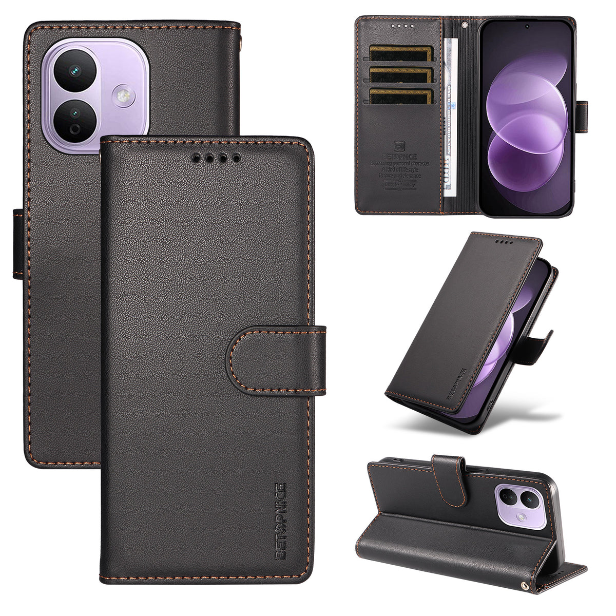 BETOPNICE for Xiaomi Redmi Note 17 Pro 5G 006 Case RFID Blocking Wallet Stand Leather Phone Cover with Wrist Strap