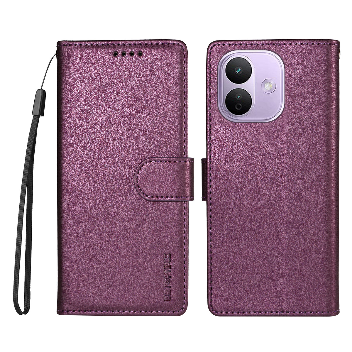 BETOPNICE for Xiaomi Redmi Note 17 Pro 5G 006 Case RFID Blocking Wallet Stand Leather Phone Cover with Wrist Strap