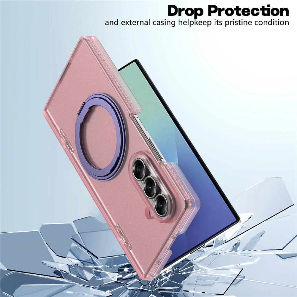 For Samsung Galaxy Z Fold7 5G Case Magnetic Kickstand Dual-Hinge Shockproof PC Phone Cover