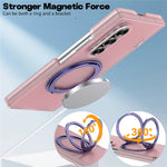 For Samsung Galaxy Z Fold7 5G Case Magnetic Kickstand Dual-Hinge Shockproof PC Phone Cover