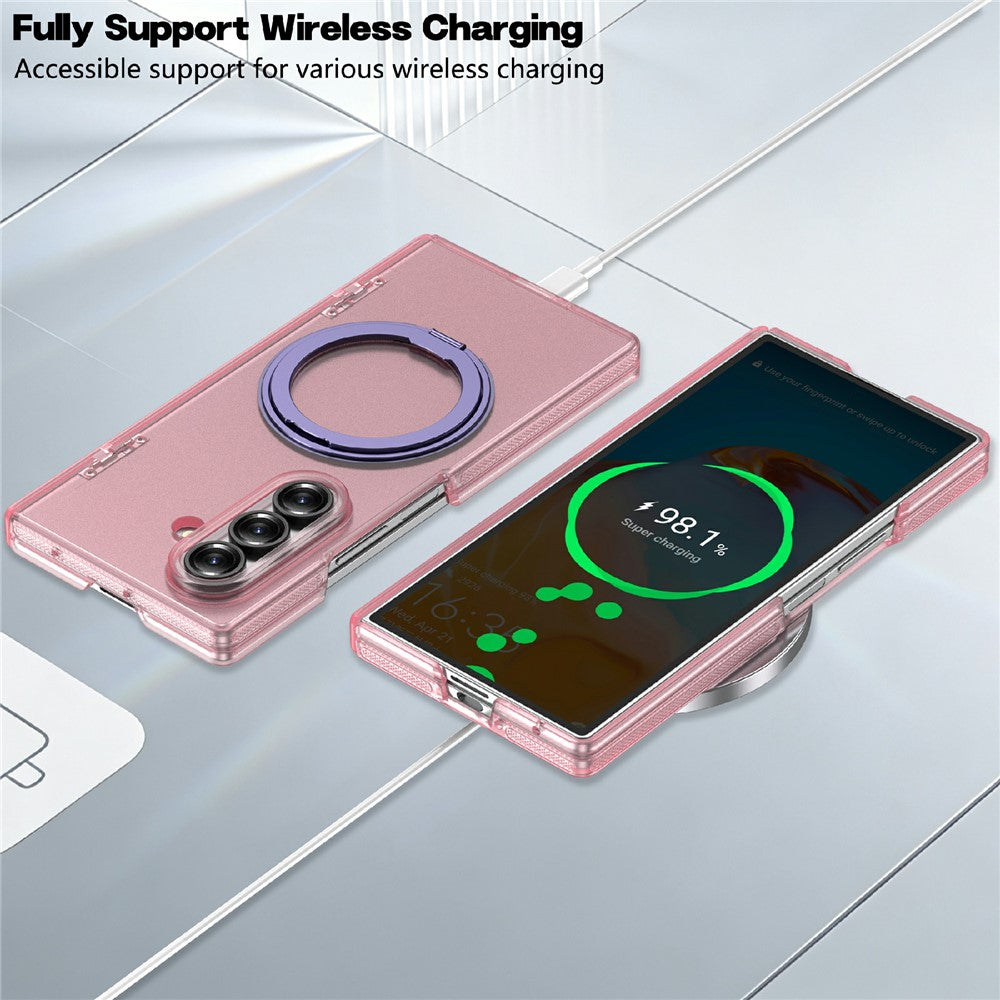 For Samsung Galaxy Z Fold7 5G Case Magnetic Kickstand Dual-Hinge Shockproof PC Phone Cover