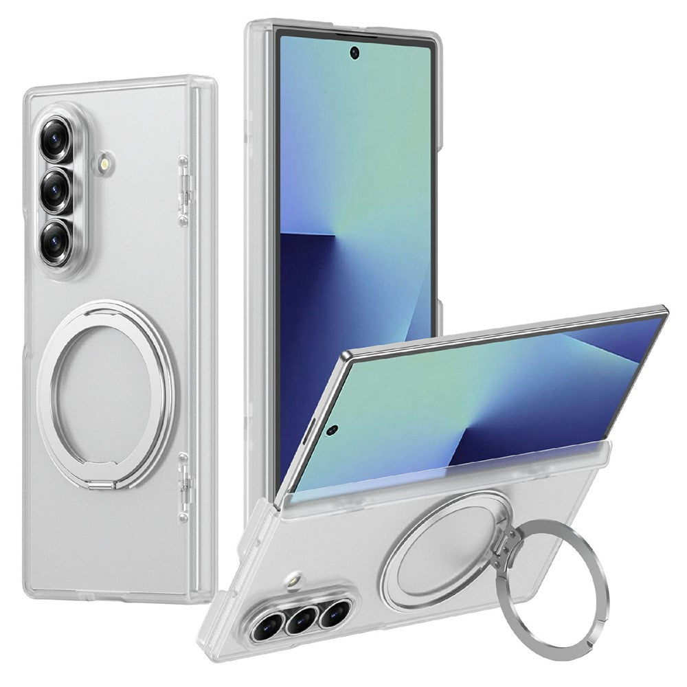 For Samsung Galaxy Z Fold7 5G Case Magnetic Kickstand Dual-Hinge Shockproof PC Phone Cover