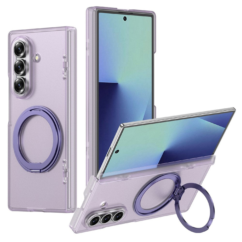 For Samsung Galaxy Z Fold7 5G Case Magnetic Kickstand Dual-Hinge Shockproof PC Phone Cover