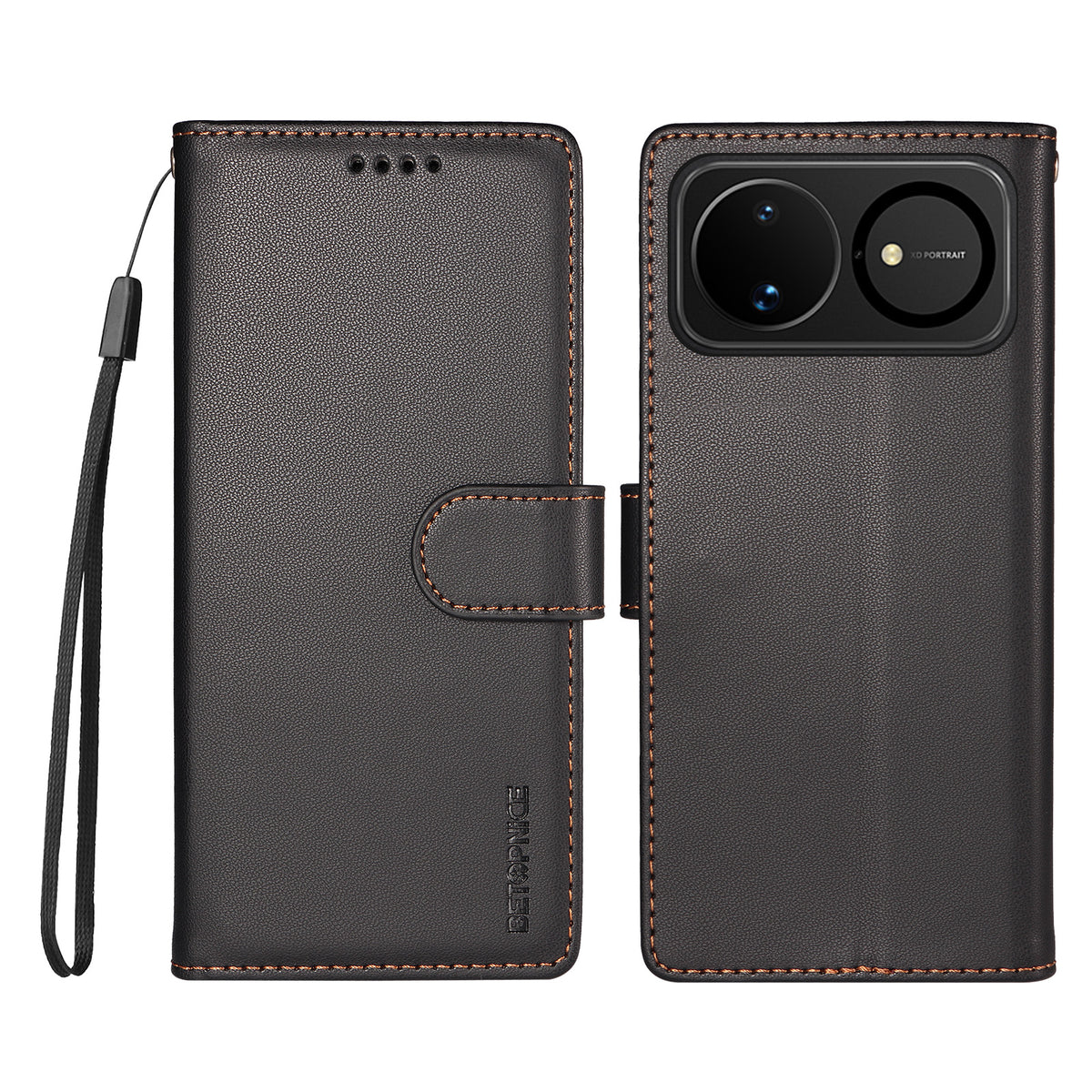 BETOPNICE för Huawei nova 16 5G 006-skal RFID-blockerande plånboksfodral i läder med handledsrem