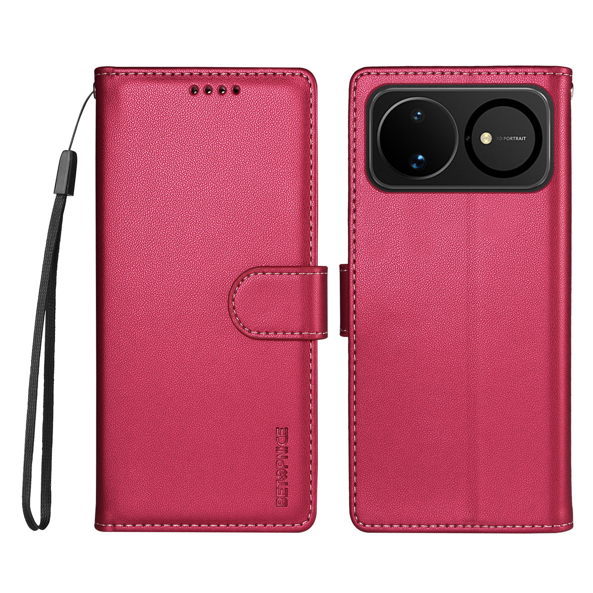 BETOPNICE för Huawei nova 16 5G 006-skal RFID-blockerande plånboksfodral i läder med handledsrem