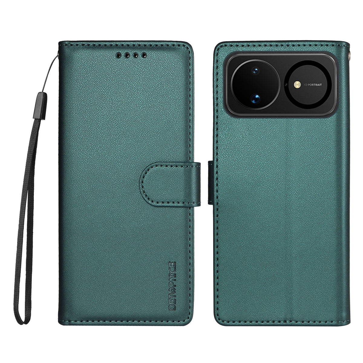 BETOPNICE för Huawei nova 16 5G 006-skal RFID-blockerande plånboksfodral i läder med handledsrem