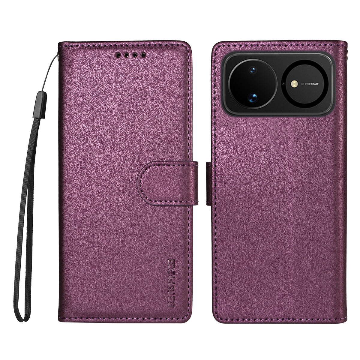 BETOPNICE för Huawei nova 16 5G 006-skal RFID-blockerande plånboksfodral i läder med handledsrem