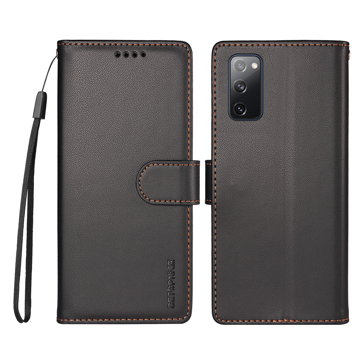 BETOPNICE for Samsung Galaxy S20 FE 5G / Galaxy S20 Lite / Galaxy S20 FE 2022 / Galaxy S20 FE 006 Case RFID Blocking Wallet Stand Leather Phone Cover with Wrist Strap