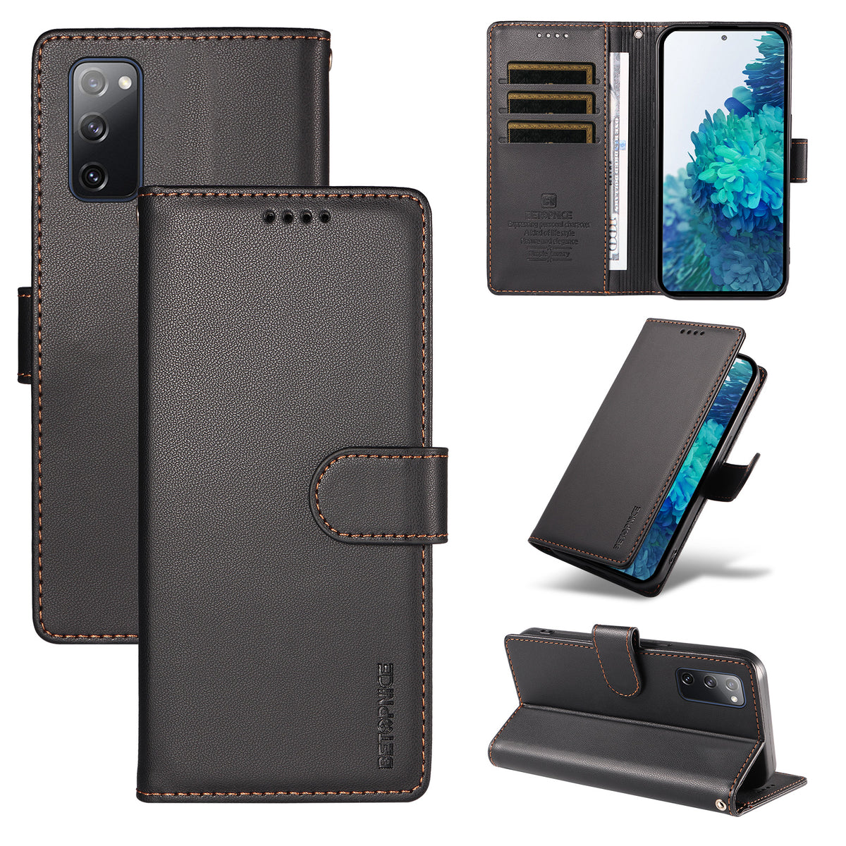 BETOPNICE for Samsung Galaxy S20 FE 5G / Galaxy S20 Lite / Galaxy S20 FE 2022 / Galaxy S20 FE 006 Case RFID Blocking Wallet Stand Leather Phone Cover with Wrist Strap