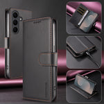 BETOPNICE for Samsung Galaxy S24 FE 006 Case RFID Blocking Wallet Stand Leather Phone Cover with Wrist Strap