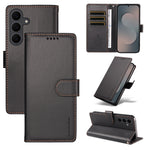 BETOPNICE for Samsung Galaxy S24 FE 006 Case RFID Blocking Wallet Stand Leather Phone Cover with Wrist Strap