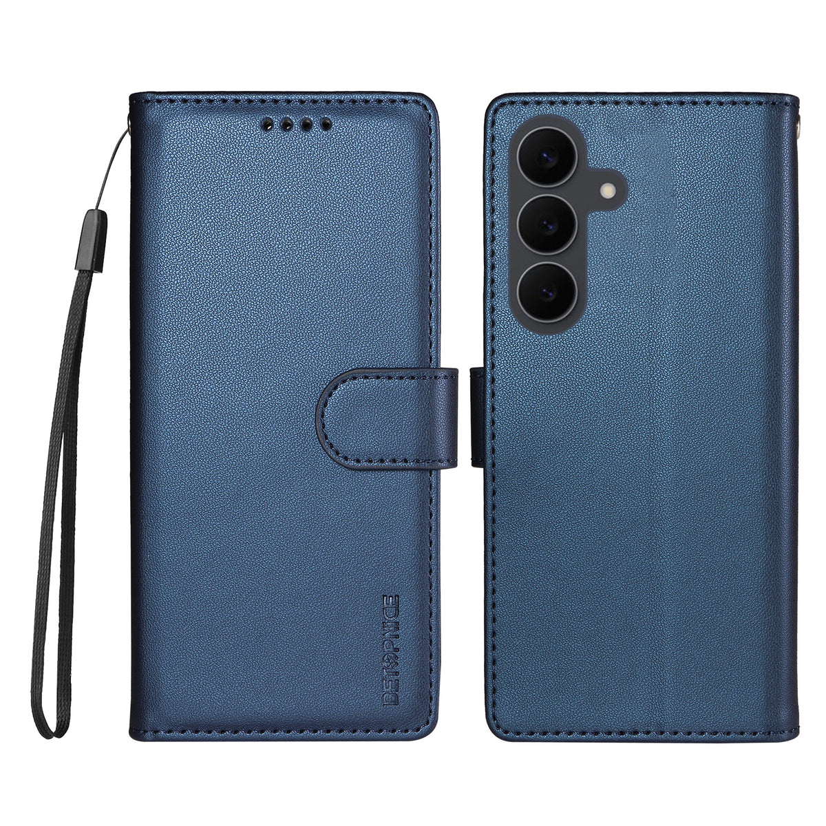 BETOPNICE for Samsung Galaxy S24 FE 006 Case RFID Blocking Wallet Stand Leather Phone Cover with Wrist Strap