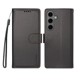 BETOPNICE for Samsung Galaxy S24 / Galaxy S25 006 Case RFID Blocking Wallet Stand Leather Phone Cover with Wrist Strap