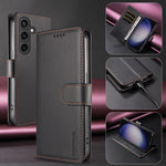 BETOPNICE for Samsung Galaxy S23 FE 006 Case RFID Blocking Wallet Stand Leather Phone Cover with Wrist Strap
