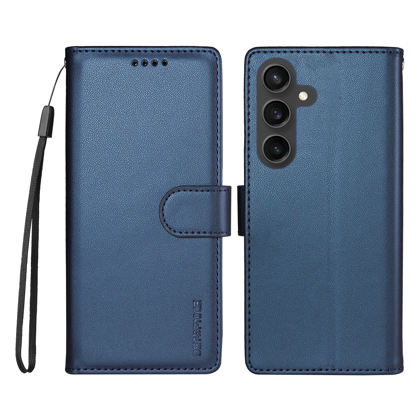 BETOPNICE for Samsung Galaxy S23 FE 006 Case RFID Blocking Wallet Stand Leather Phone Cover with Wrist Strap