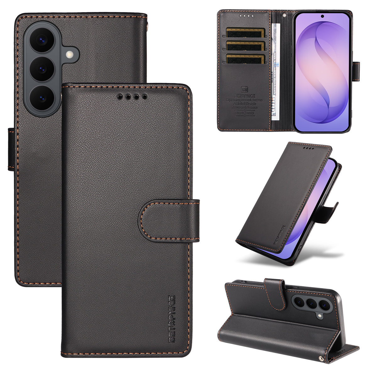 BETOPNICE til Samsung Galaxy S26+ 006 Etui RFID-blokerende pung Stå-funktion Lædertelefoncover med håndrem