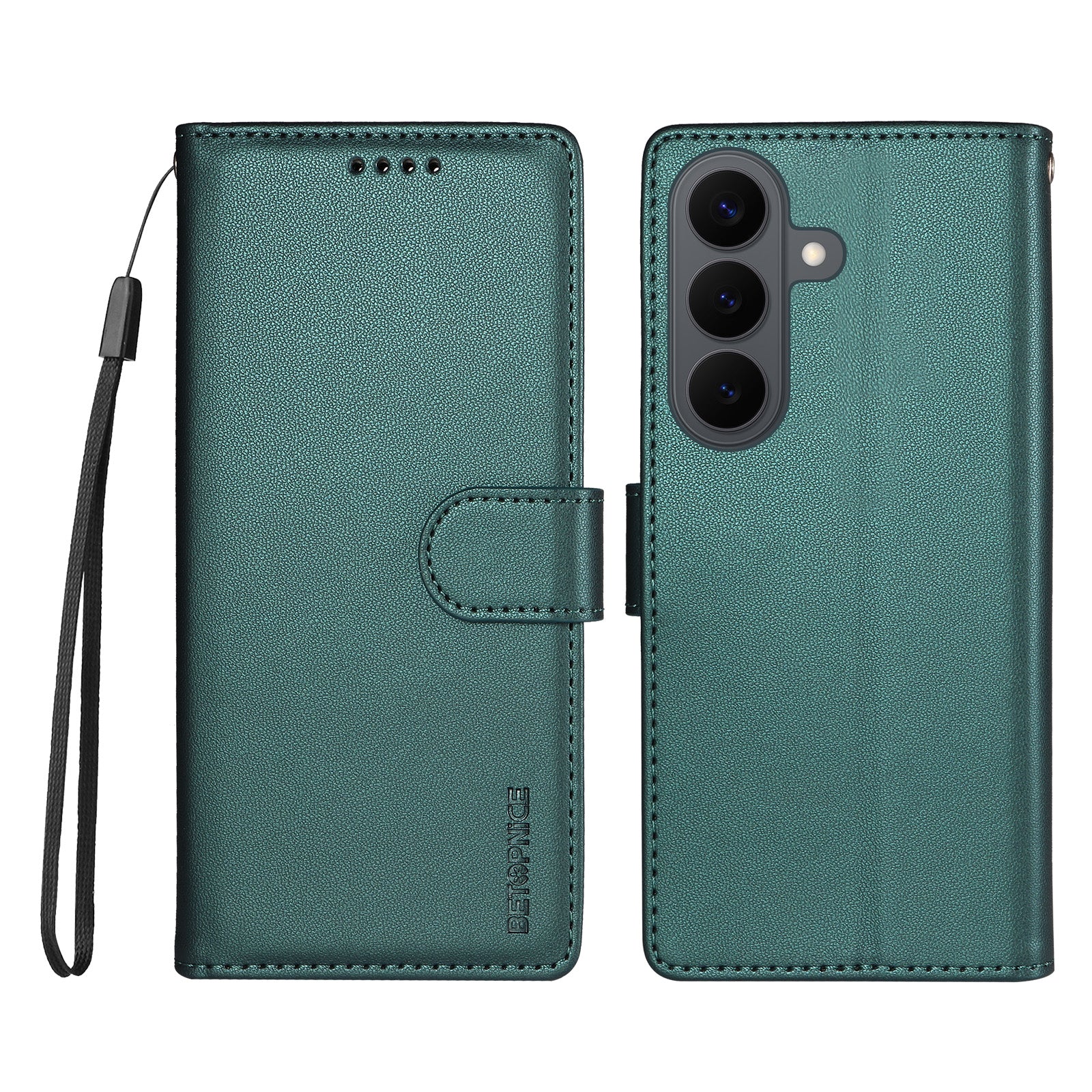 BETOPNICE for Samsung Galaxy S26+ 006 Case RFID Blocking Wallet Stand Leather Phone Cover with Wrist Strap