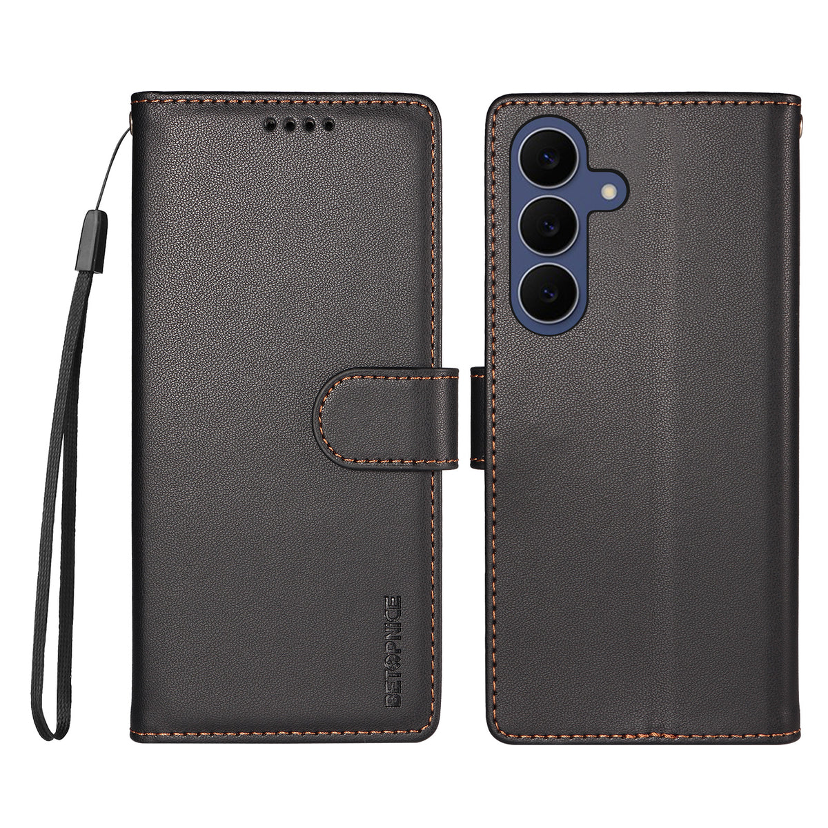 BETOPNICE til Samsung Galaxy S26 FE 006 Cover RFID Blokerende Pung Stand Læder Telefoncover med Håndrem