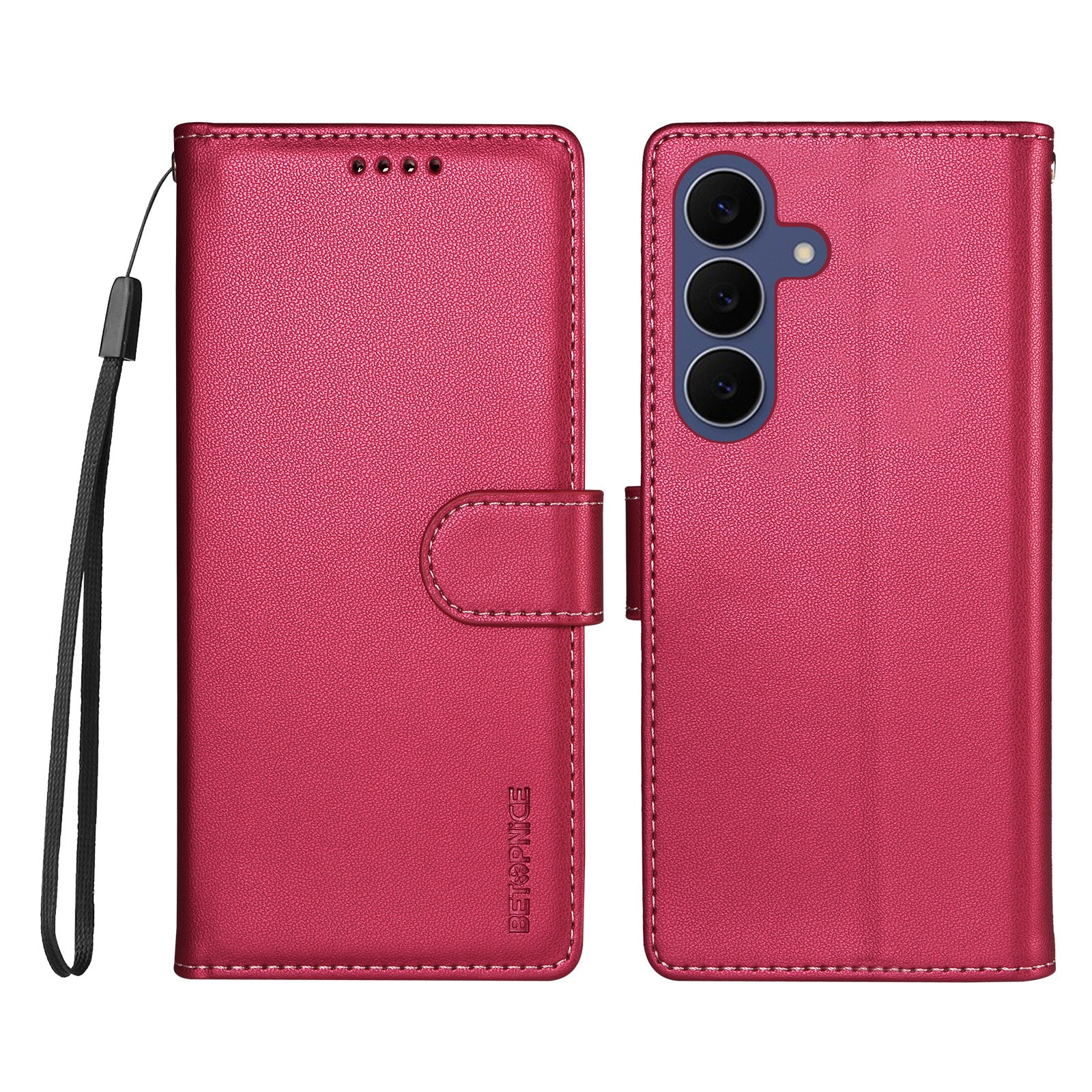 BETOPNICE för Samsung Galaxy S26 FE 006 Skal RFID-blockerande plånboksfodral i läder med handledsrem