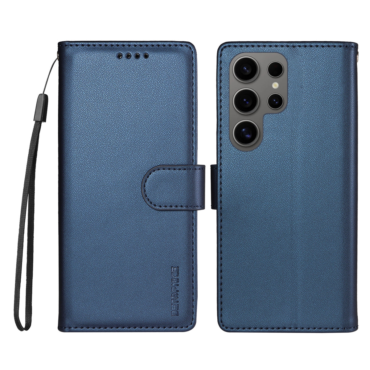 BETOPNICE for Samsung Galaxy S24 Ultra 006 Case RFID Blocking Wallet Stand Leather Phone Cover with Wrist Strap