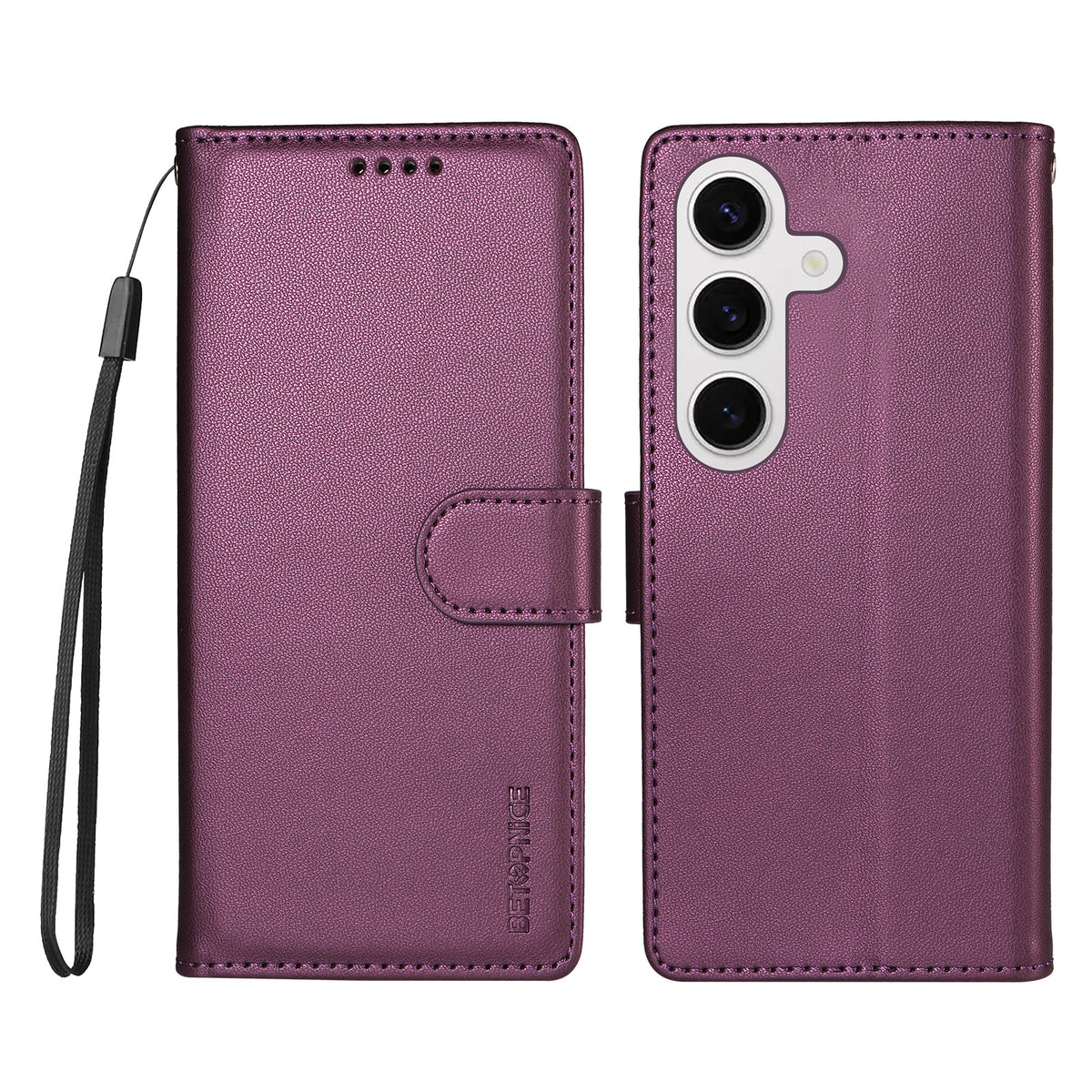 BETOPNICE til Samsung Galaxy S24+ / Galaxy S25+ 006 Cover RFID Blokerende Pung Stand Læder Telefoncover med Håndrem