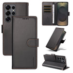 BETOPNICE for Samsung Galaxy S25 Ultra 006 Case RFID Blocking Wallet Stand Leather Phone Cover with Wrist Strap