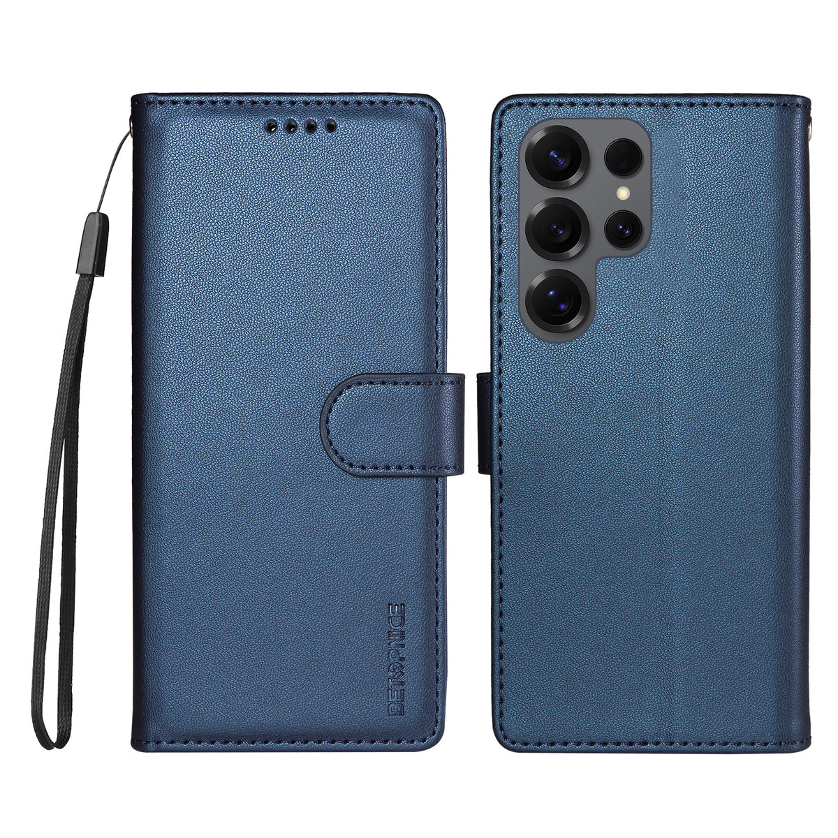BETOPNICE for Samsung Galaxy S25 Ultra 006 Case RFID Blocking Wallet Stand Leather Phone Cover with Wrist Strap